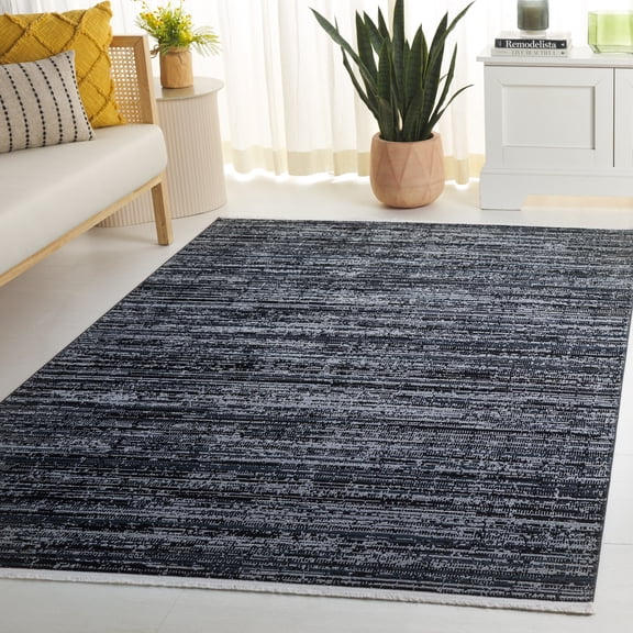 Safavieh Mila Mellony Distressed Polyester Area Rug, Dark Blue/Black, 5'3" x 7'6"