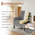 thumbnail image 3 of TLSUNNY Accent Chair, Reading Chair Armchair , Mid Century Upholstered Comfy Chair for Apartment, Living Room, Waiting Room, Dark Gray, 3 of 9