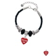 thumbnail image 2 of Delight Jewelry Acrylic Red "Dream On / Bite Me" Heart Niece Celtic Knot Leather Bead Bracelet, 7"+2" Extender, 2 of 4