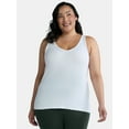 thumbnail image 2 of Terra & Sky Women's Plus Double V Neck Tank, 3-Pack, 2 of 8