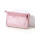 thumbnail image 1 of Portable Ins style Velvet bronzing Handbag Large Capacity Flannel Large Makeup Bag Travel Storage Organizer Cosmetic Bag Toiletry Bag A1, 1 of 8