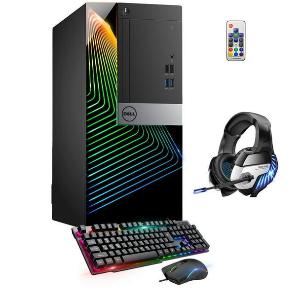 Gaming PC with RGB Lights - Dell OptiPlex Tower Computer Desktop i5 6th Gen  Processor 3.20 GHz NVIDIA GeForce GT 1030 2GB 32GB RAM 1TB SSD Win 10 Pro  WIFI, Free Headset