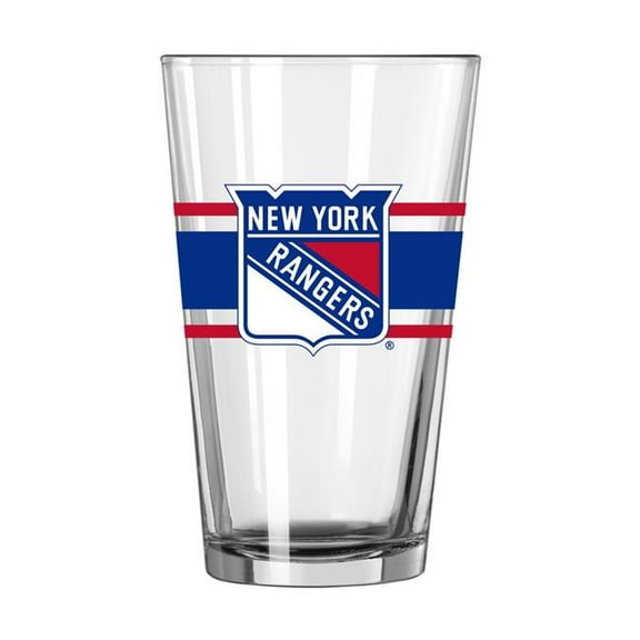 Logo Brands 820-G16P-16 16 oz   York Rangers Stripe Pint Glass