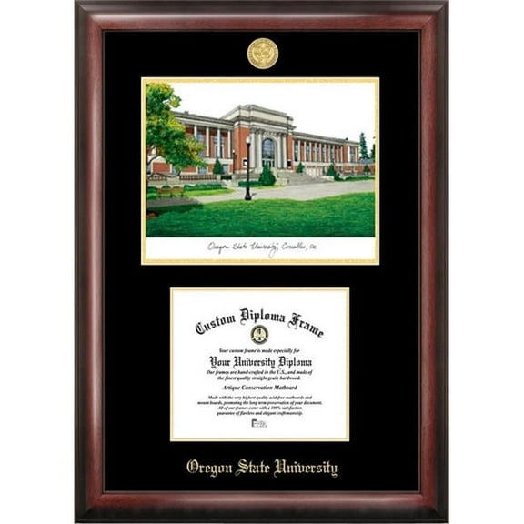 Campus Images OR996LGED Oregon State University Gold embossed diploma frame with Campus Images lithograph