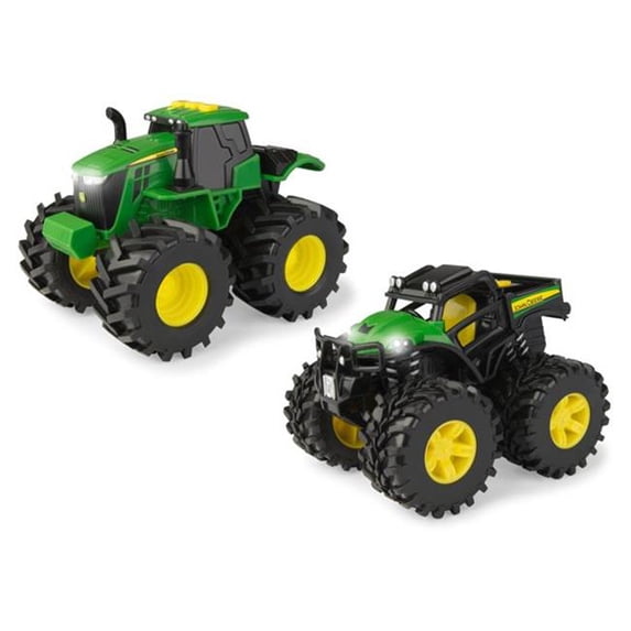 John Deere Monster Treads Lights & Sounds 2 Pack Trailer Toys, 3 Years Above