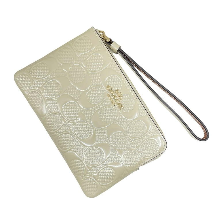 Coach Women's Small Corner Zip Wristlet in Signature Patent