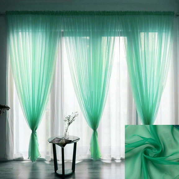 Cozival Sheer Voile Curtains, Voile Window Curtain Panel 200X100Cm - Sheer Tulle Drape with Rod Pocket, Colorful Translucent Fabric for Living Room & Bedroom, Sheer Curtains, A