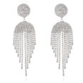 thumbnail image 1 of Pendientes circulares temperamento con flecos cadena llena de diamantes de imitación moda mujer pendientes diseño elegante, 1 of 5