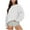 White, variant on ZyeKqe Crewneck Sweatshirts Womens Casual Long Sleeve Fleece Lined Pullover Ladies Loose Comfy Tops Blouse