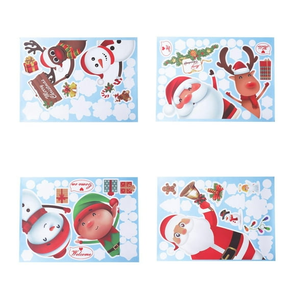 SUSHANG Clearance Christmas Stickers 213Pcs Christmas Window Clings Stickers Christmas Decorations Santa A Deer Snowman Small Gifts Christmas Decals Can The Sticker Used for Christmas