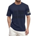 thumbnail image 2 of 250 Men Shirt 1776-2026 Usa Flag Print Crew Neck Short Sleeve T Shirts Muscle Classic Fit Home Wear Summer Tops, Navy, #01 Navy, 2 of 6
