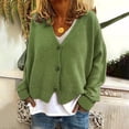 thumbnail image 4 of UTTOASFAY Women Solid Color Casual Long Sleeve Knitted Cardigan Sweater Coat Green 4(S), 4 of 6