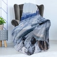 thumbnail image 4 of Alaska Soft Flannel Fleece Blanket, Ice Chunks on the Side of Chilkat River in North America Winter Season, Cozy Plush for Indoor and Outdoor Use, 50" x 70", Seafoam White Sky Blue, by Ambesonne, 4 of 5