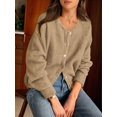 thumbnail image 5 of Gynyvoja Long Sleeve Crewneck Button Down Womens Sweaters Spring Open Front Chunky Cardigan for Women Khaki XL, 5 of 9