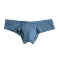 thumbnail image 3 of Swuxness Mens Plus Size Breathable Briefs, Men Sport Underpants, Men's Solid Color Fashion Comfortable Breathable Low Waist Hip Lifting Briefs Panties Blue, XXL, 3 of 4