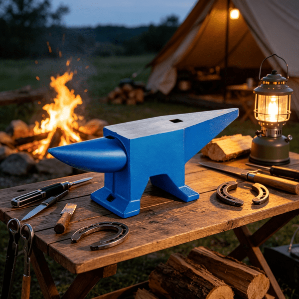 44 lbs Single Horn Steel Anvil with Round & Square Holes, Rugged Blacksmith Forge Tool for Jewelers & Metalsmiths