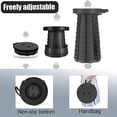thumbnail image 2 of Portable Folding Chair Stool, Adjustable Height Telescopic Stool, Suitable For Camping, Fishing, Barbecue (black), 2 of 4