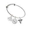 thumbnail image 2 of Delight Jewelry Silvertone Caduceus - DNP Silvertone Let Things Go Tree Charm Bangle Bracelet, 2 of 4