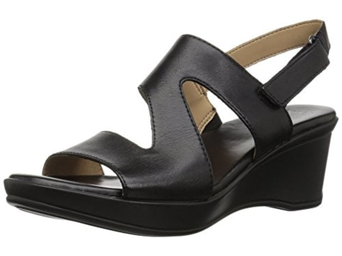 naturalizer black wedge sandals