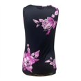 thumbnail image 4 of Gibobby Camisetas sin mangas con estampado Floral para mujer, camisetas sin mangas con retazos de encaje, camisetas informales con cuello holgado para verano(Morado,M), 4 of 5