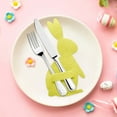 thumbnail image 4 of weibbin Easter Bunny Utensil Cutlery Set 4 Holders Bunny Shape Silverware Felt Pouch Bags Utensil Sleeve Pockets for Spring Wedding Birthday Table Place Settings Tableware Party Supplies, 4 of 6