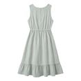 thumbnail image 5 of ClodeEU Women's Sleeveless V Neck Ruffle Hem Midi Dress,Casual Drawstring Waist Flowy Sundress Gray,Women's Plus XL, 5 of 8