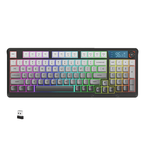 Teclado Inalambrico Membrana, 2 Modes Teclado Bluetooth Y 2.4ghz Negro