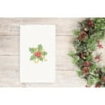 thumbnail image 3 of Linum Home Christmas Holly Embroidered White Turkish Cotton Hand Towel, 3 of 3