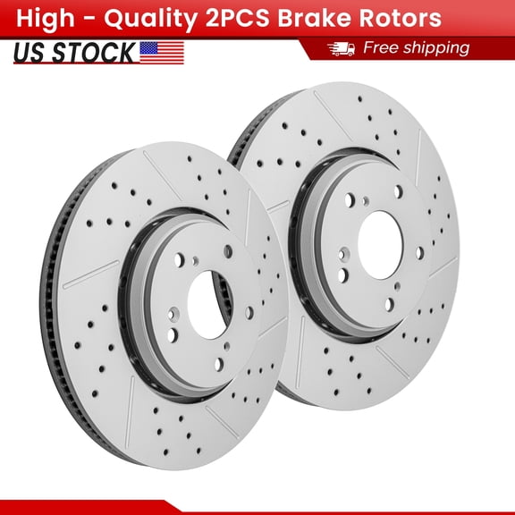 ACB ZONE Front Brake Rotors for 2016 - 2017 Honda Accord with 12.28 inch (312mm) Front Rotor, Drilled & Slotted Disc Rotors Kit (982055)