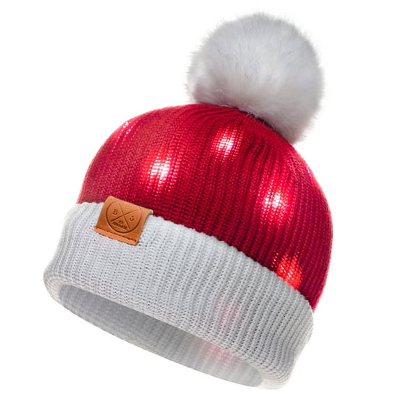 LED POM BEANIE (RED)