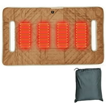 4-Zone Heated Seat Cushion for Golf Cart, Portable Towel Blanket with 3 Modes, 52x32inch Seat Cushion Long Heating Time, USB Power Supply (Coffee)