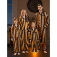 thumbnail image 4 of Family Matching Halloween Pajama Sets Striped Long Sleeve Tops and Pants Fall Sleepwear Outfit, 4 of 6