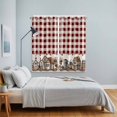 thumbnail image 5 of Curtains 63 Inch Length 2 Panels, Farmhouse Grommets Window Treatment Curtain, American Country Star Barn Red Brown Plaid Berry Thermal Curtains Drapes for Living Room/Bathroom, 5 of 9