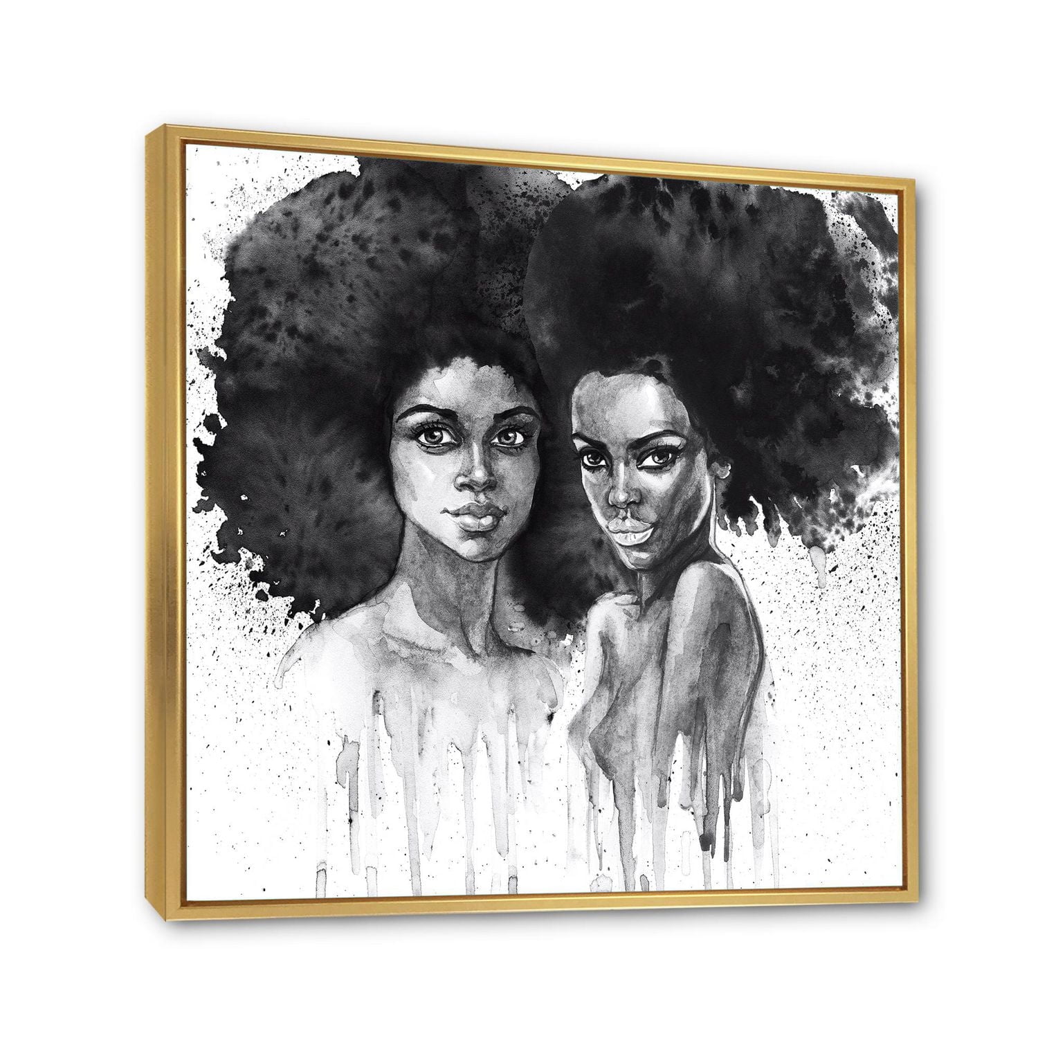 Designart Portrait of African American Woman XI FLOAT FRAME WALL ART