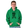 thumbnail image 3 of Irish Skull Crossbones St Pattys Day Hoodie Sweatshirt Women Men Brisco Brands M, 3 of 6