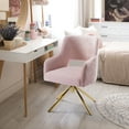 thumbnail image 2 of Costaelm Mid-Century Modern Large Boucle Accent Arm Chair, Dusty Peach, 2 of 12