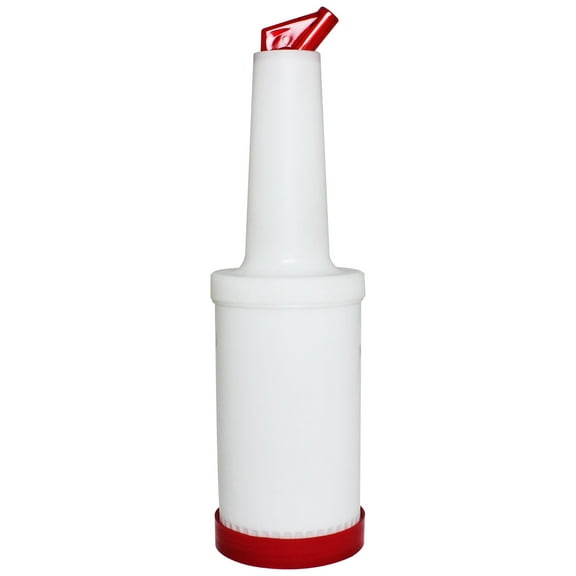 Excellante 2-piece, 1 quart store and pour-white with red cap, comes in each