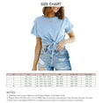 thumbnail image 4 of Top de manga corta para mujer, camisa informal de Color sólido con cordones y cuello redondo, ropa para citas en el trabajo, 4 of 6