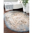 thumbnail image 4 of Unique Loom Highbury Collection Area Rug - Kensington (5' 3" x 8' Oval Blue/Brown), 4 of 10