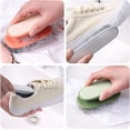 thumbnail image 5 of Cepillos pequeños para fregar el hogar, tablero de limpieza de lavandería, cepillo de fácil agarre para zapatos, cepillo de cerdas suaves, limpieza del hogar, ropa, zapatos(Verde)(1 pieza), 5 of 5