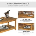 thumbnail image 4 of Outsunny 36" Outdoor Coffee Table 2-Shelf Acacia Wood Rectangular Buffet Storage Organizer Natural Finish Teak Patio, Deck, Lawn, Garden, 4 of 9