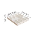 thumbnail image 3 of Lenkho Plastic Kitchen Drawer Silverware Organizer, Adjustable Utensil Divider Tray, Cutlery Storage Holder for Spoons, Forks, Knives, Chopsticks, 3 of 6