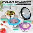 thumbnail image 6 of Walchoice Mixing Bowls Set of 7, Stainless Steel Prep Bowls with Airtight Clear Lids, Metal Nesting Salad Bowls for Cooking Serving Storing, 4.6/ 3.5/ 2.6/ 2/ 1.5/ 1/ 0.7 QT - Colorful, 6 of 7