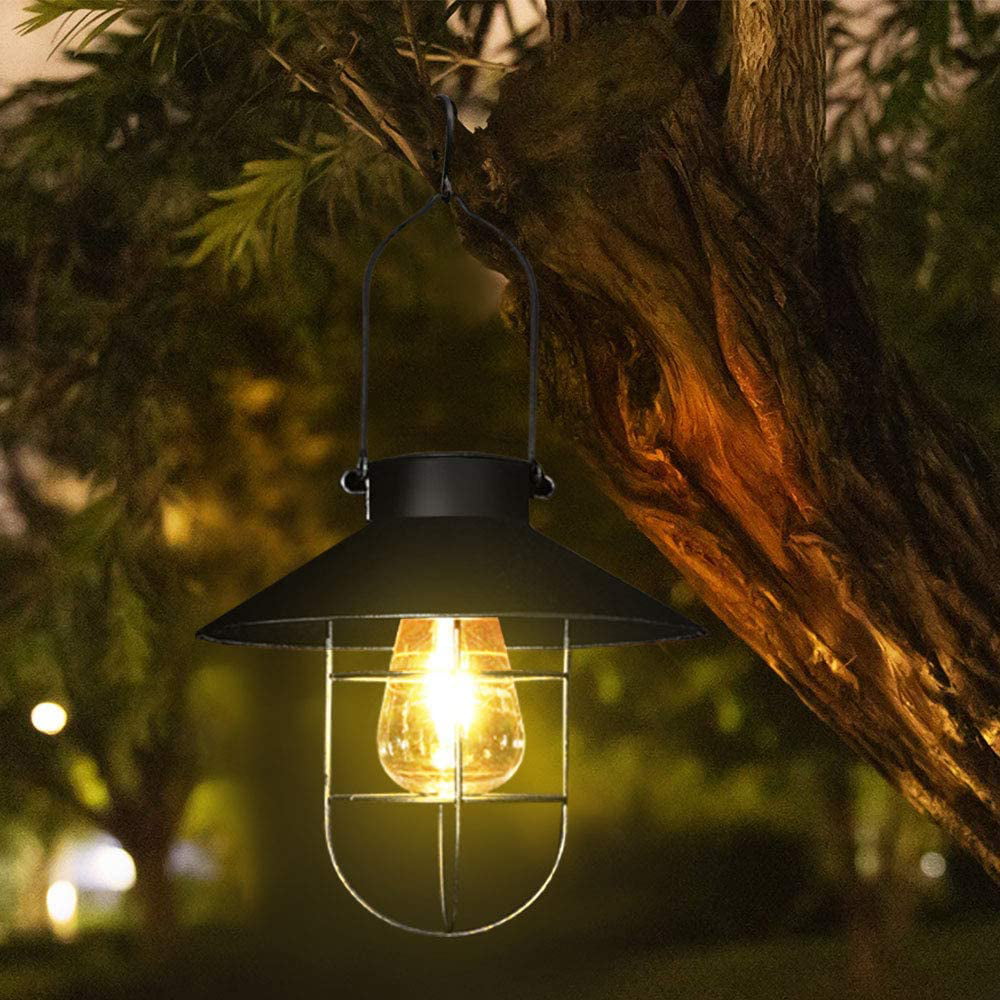 LED Outdoor Solar Powered Lantern Garden Lawn Landscape Light Solar Hanging Lamp 