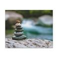 thumbnail image 4 of Rocks Stacked in Balance Forest Floral Nature Photography Canvas Wall Art for Home Decor Ready-to-Hang, 4 of 18