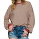 thumbnail image 3 of Camiseta de Larga Extragrande para Mujer, Túnica A Rayas con Bloques de Color, Sudadera Holgada de Otoño con Cuello Redondo y Rojo S, 3 of 10