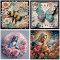 thumbnail image 3 of 4 Uds 5D DIY Parcial Forma Especial Diamante Pintura Mariposa 30x30cm, 3 of 9