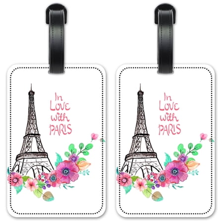 In Love with Paris - Luggage ID Tags / Suitcase Identification Cards - Set of 2