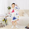 thumbnail image 6 of FORMRS Wearable Blanket Hoodie with Sleeves for Kids Cozy Flannel Sweatshirt, Simple Triangles, 6 of 7