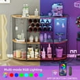 thumbnail image 4 of Homall Wine Bar Cabinet with RGB LED Lights Outlet, Bar Table Home Mini Bar Coffee Bar with Power Strip , Kitchen &Room Wine Rack with Mobile App Control, Brown, 4 of 7